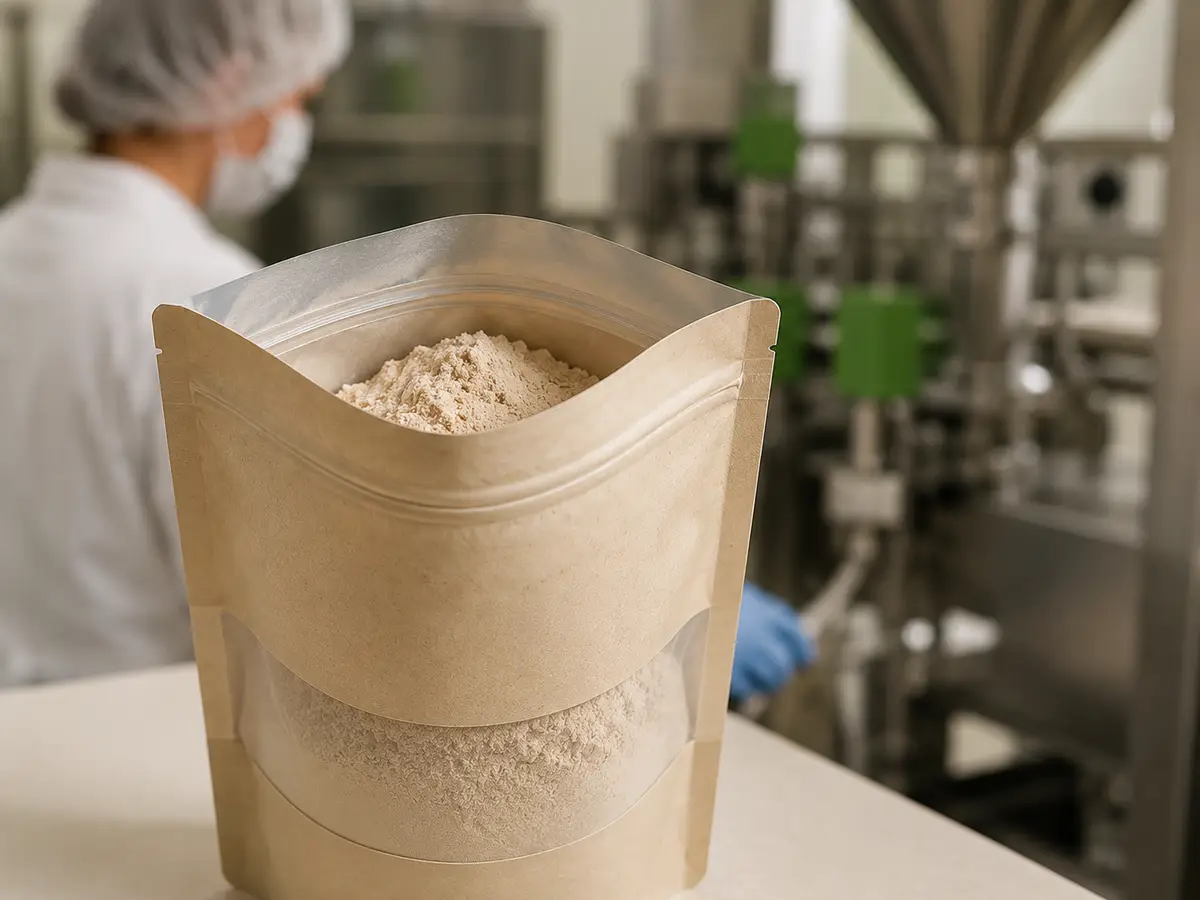 Funktionelle Lebensmittel als Pulver in Doypack-Verpackung — Functional Food Lohnabfüllung