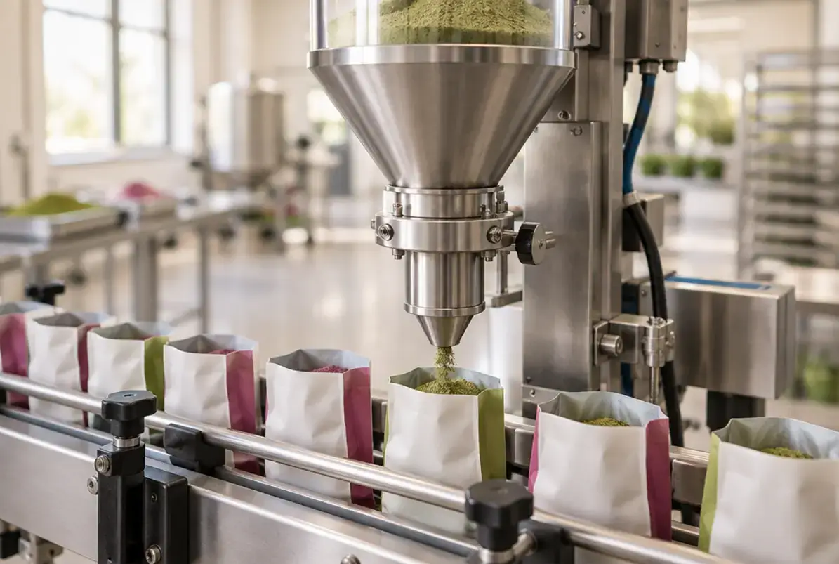 IFS - International Featured Standards 3 Abfüllanlage für Pulver in einem Lebensmittelbetrieb