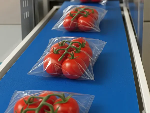 Flowpack-verpackung mit Tomaten